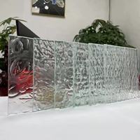 Plateau de table rond en verre trempé bleu lave, moderne, effet vague d'eau, verre fusionné thermiquement, moulé sous pression, pour tables de salon d'hôtel