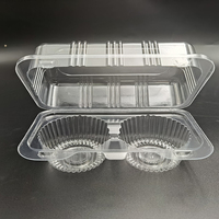Boîte à dessert de gâteau en plastique jetable carré en blister dur PET transparent