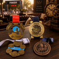 Médaille personnalisée 3D OEM multicouche vintage pour marathon, médaille creuse de finisseur, récompense de défi cycliste avec ruban