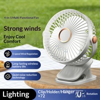Nouveau ventilateur silencieux portable rechargeable avec veilleuse, 3 vitesses, contrôle par bouton, idéal pour dortoir étudiant, chevet, forte puissance de ventilation