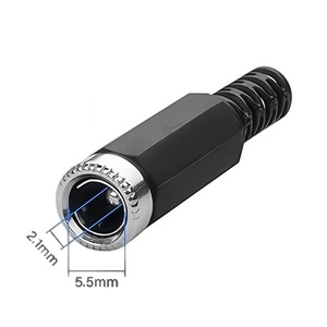 ปลั๊กไฟ DC ขนาด 5.5x2.1 มม. ขั้วต่อตัวผู้ DC005 โลหะผสมสังกะสี ปลั๊ก DIY - Product Image 3