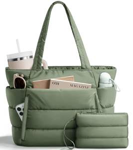 Bolso <span class=keywords><strong>de</strong></span> mano acolchado ligero impermeable para mujer, bolso <span class=keywords><strong>de</strong></span> hombro acolchado decorado con diamantes <span class=keywords><strong>de</strong></span> lujo para gimnasio <span class=keywords><strong>de</strong></span> <span class=keywords><strong>trabajo</strong></span>, para profesores <span class=keywords><strong>de</strong></span> enfermería - Product Image 6