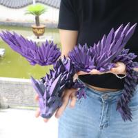 Dragon en verre imprimé en 3D, articulé et mobile, best-seller des célébrités d'Internet, décoration à thème animal pour la maternité, le cinéma et la télévision