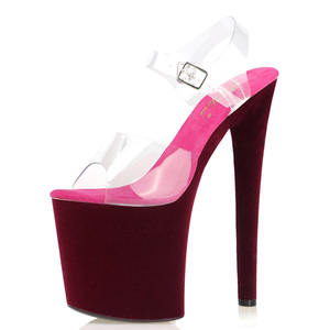 Nuevas Sandalias de Tacón Alto de Plataforma de 8 Pulgadas Color Vino Tinto, Sexy, para Pole Dance, Club, Baile en Barra, Verano, para Mujer - Product Image 4