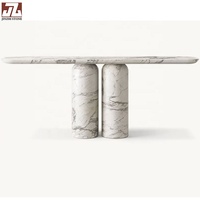 Table décontractée de haute qualité avec banc fabriqué à la main Intérieurs naturels Console Dessus en marbre Conception artisanale à la mode