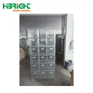 multiple size strong storage and merchandiser 18 doors wire locker steel wire mesh shoe rack with lock and key