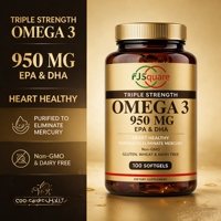 Huile de poisson oméga 3 de qualité supérieure OEM, capsules molles d'huile de poisson oméga 3 950 mg, compléments alimentaires