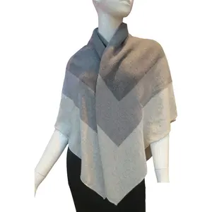 Square Grid knitted Cashmere ladies Shawl Winter Scarf Plaid Ponchos for women