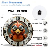 Jam Dinding Kaca 30x30cm untuk Musisi dengan Not Musik Kustom