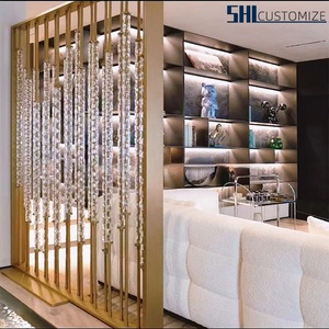 Vách ngăn phòng khách sạn bằng thép không gỉ tối giản, vách ngăn phòng bằng kính, trang trí nội thất nhà hàng - Product Image 2