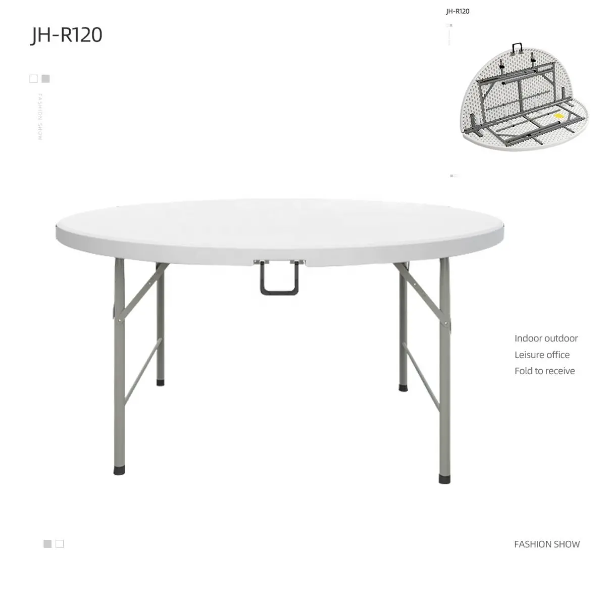 Mesa redonda de plástico dobrável, hdpe, 5ft, 10 pessoas, banquete redondo, mesa de jantar para eventos ao ar livre, venda imperdível