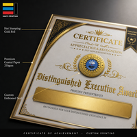 Service d'impression de certificats personnalisés avec estampage à chaud doré – Certificat de reconnaissance et de remerciement