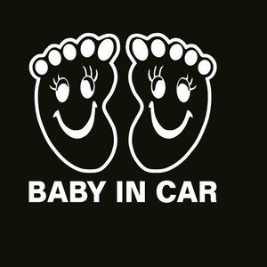 Pegatina para coche con estampado de huellas de bebé, advertencia de seguridad, hay un bebé en el coche, creativa y personalizada - Product Image 2