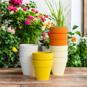 Mini macetas personalizadas de arcilla de 2,5 pulgadas para suculentas y plantas de cactus, terracota dorada de escritorio con aplicación de decoración de pared para colorear mate - Product Image 2