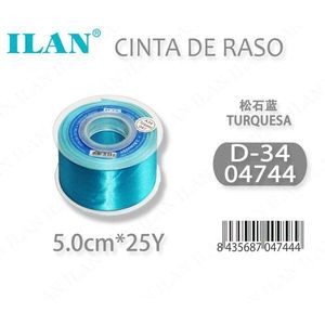 ริบบิ้นผ้าซาตินอิลัน 5.0 ซม. 25 หลา สีเทอร์ควอยซ์ D34 - Product Image 3