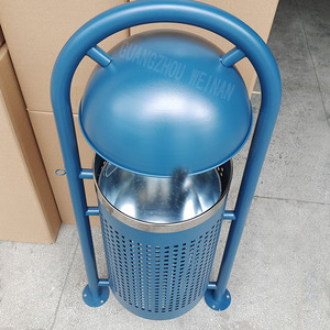 Ngoài trời thép Thùng rác rác có thể vườn rác bụi bin <span class=keywords><strong>container</strong></span> đứng sắt cho công viên đường phố chất thải thùng sản xuất nổi tiếng - Product Image 4