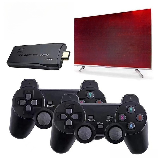 M8 4K Hd Tv Classic Retro Video Console 64G Built-In Game Stick Box Multiple Emulators Support 2.4G Wireless Gamepad Consola