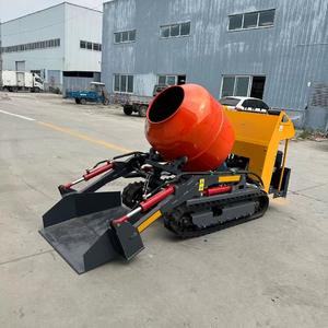Mini bétonnière auto-chargeante, camion à béton portable, mélangeur hydraulique de ciment et de mortier 500L, machine de construction diesel/essence - Product Image 1