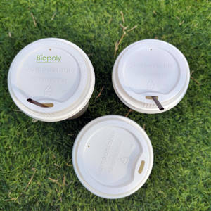Couvercle <span class=keywords><strong>CLPA</strong></span> en plastique dur recyclable de 90mm de diamètre Couvercle jetable à emporter pour boissons chaudes pour gobelets en papier - Product Image 2