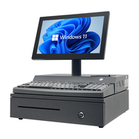 Caisse enregistreuse tout-en-un avec imprimante de tickets intégrée/tiroir-caisse/clavier avec lecteur de cartes, machine POS pour supermarché