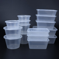 Récipient alimentaire jetable en plastique rectangulaire transparent pour micro-ondes de 500ml 18oz