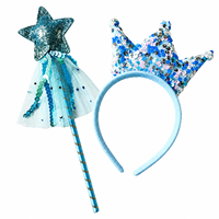 Cadeaux de fête d'anniversaire Pafu pour filles, couronne de princesse à paillettes, bandeau et baguette magique, ensembles d'accessoires de fée pour enfants