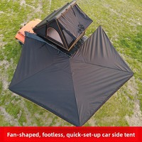 Auvent de voiture en alliage d'aluminium à 360 degrés, pentagonal, pour SUV, camping en plein air, imperméable, autoportant avec LED pour 4x4 tout-terrain et overland