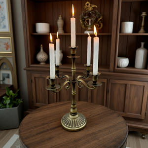 Candelabro LANJO de Estilo Francés Elegante, Vintage, con Múltiples Brazos, Duradero, de Latón Antiguo, para Decoración del Hogar - Product Image 2