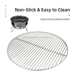 Nhà máy tùy chỉnh làm bằng thép không gỉ thịt nướng giá vuông/vòng BBQ Grate nấu ăn ngoài trời dây lưới - Product Image 2