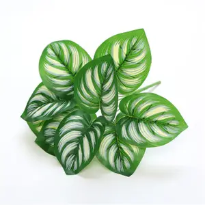 A402 인공 녹색 식물 화분 9 포크 녹색 달팽이 잎 발코니 정원 벽 장식 시뮬레이션 식물 잎
