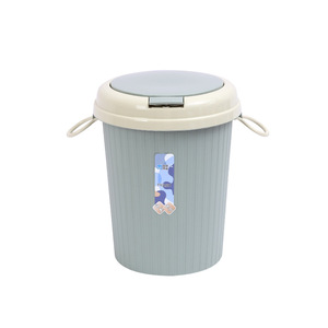 Cubo de Basura de Plástico Cilíndrico con Tapa Abatible para Interiores y Exteriores, Hogar, Cocina, Baño, Dormitorio, Disponible en 4 Colores - Product Image 5