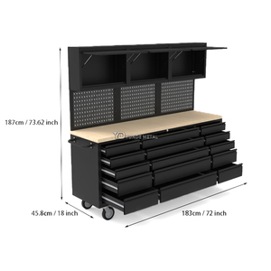 <span class=keywords><strong>Coffre</strong></span> à <span class=keywords><strong>outils</strong></span> roulant de <span class=keywords><strong>72</strong></span> <span class=keywords><strong>pouces</strong></span> avec 10 tiroirs/3 armoires supérieures, plan de travail, armoire haute, roulettes fixes, noir - Product Image 5
