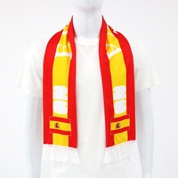 Écharpe de supporter du club de football en polyester doux imprimé Espagne pour cadeau promotionnel en gros