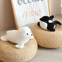 Vente en gros de peluches d'animaux marins mignons, poupées en coton doux et en tissu, phoque, requin, baleine, dauphin, peluches personnalisées, bourrage en coton PP