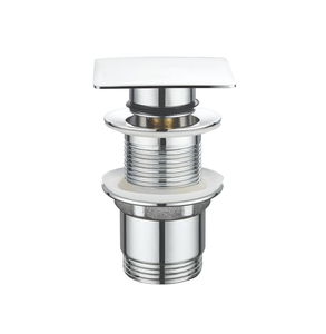 Vanne Click Clack Hofen G1-1/4 avec couvercle carré moderne <span class=keywords><strong>en</strong></span> laiton chromé pour lavabo, siphon anti-odeur avec bouchon escamotable - Product Image 1