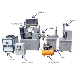 Small Soap Making Equipment (50-200kg/h) Mixer, Three Roller Mill, Soap Plodder Soap Cutter & Soap <b>Printer</b> Machine - Product Image 4