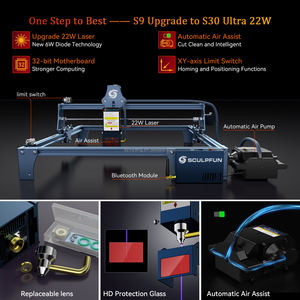 EW S22 22 33 E9 9 9 S6 ro a ro 30 Ultra 22 33 33W EAD Aser Utting Engraving achachine odule pgrade it - Product Image 5