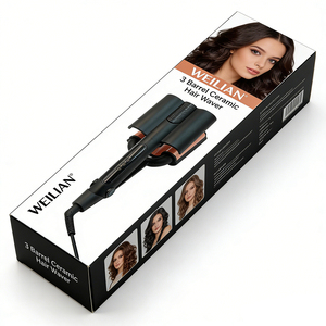 3 Barrel <b>Iron</b> Hair Waver Digital 100-200c 90W Dual Voltage Crimper Heat Settings Tailor Your Styling Experience With A - Product Image 4