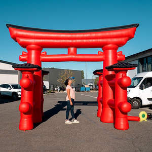 Arco Inflable Rojo, Puerta de <span class=keywords><strong>Templo</strong></span> Japonés, Santuario Inflable de <span class=keywords><strong>Templo</strong></span> Japonés para Decoración de Festivales - Product Image 6