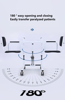 Chaise de transfert pour personnes handicapées, fauteuil de transfert pour toilettes, pour personnes âgées et patients alités - Conception légère, réglable et portable