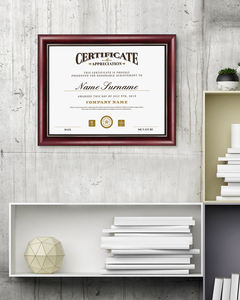 Madera maciza 8,5x11 A4 Marco de diploma de graduación Marcos de certificado Marcos de documentos con adorno dorado - Product Image 6