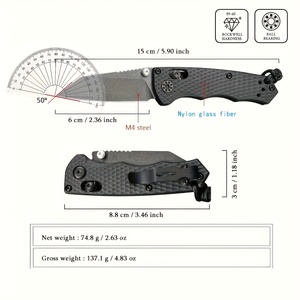 Cuchillo Plegable Tradicional de Alto Rendimiento BM290, Hoja de 15 cm de Longitud Total, Grado Industrial DIY OEM - Product Image 6