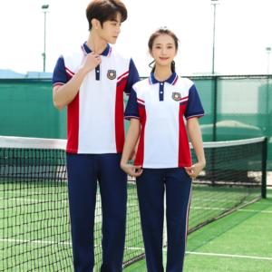 เสื้อโปโลกางเกงขายาวสีขาวใส่ได้ทั้งชายและหญิงชุดนักเรียนสำหรับโรงเรียนมัธยม - Product Image 1