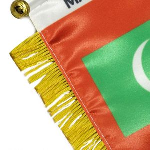 Custom Logo MALDIVES Pennant <b>Flag</b> for Car Rearview Mirror & Home Decoration Digital Printing for Education - Product Image 4