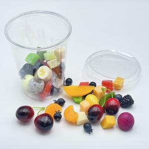 Proveedor directo de comercio electrónico, gran oferta, 107mm de diámetro, 32oz, café helado, bebida fría, contenedor de rebanadas de fruta, vasos de plástico desechables - Product Image 1