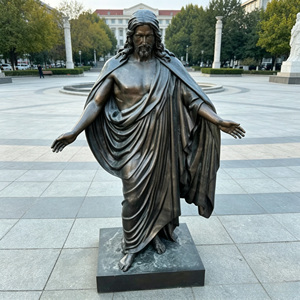 Escultura de Bronce de Jesús de Tamaño Real con Brazos Abiertos, Personalizada de Fábrica, para Decoración Religiosa de Iglesias, Cementerios y Jardines YWBF-0 - Product Image 6