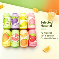 Fruitdrankblikje Squishy PU Slow Rising Squeeze Toy, Schattig Gesimuleerd Drinkblikje Stressverlichtende Decompressie Fidget Toy Groothandel