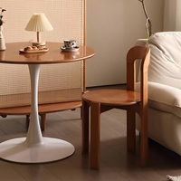 Chaise de salle à manger en bois massif minimaliste durable de style nordique moderne, chaise de bureau à dossier antique, petit appartement, panneau MDF