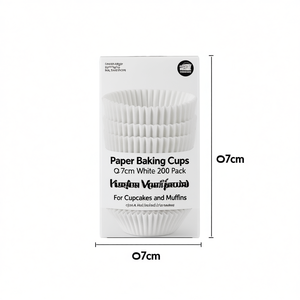 ถ้วยกระดาษอบขนม 7 ซม. สีขาว แพ็ค 200 ใบ สำหรับคัพเค้กและมัฟฟิน - Product Image 2