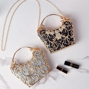 Exquisito Bolso de Mano Tipo <span class=keywords><strong>Clutch</strong></span> con Cristales y Pedrería para Mujer, Bolso de <span class=keywords><strong>Fiesta</strong></span>, Bolso de Noche para Boda - Product Image 3
